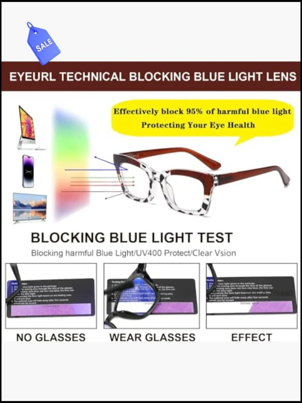 Blue Light Blocking Reading Glasses 3-Pack with Spring Hinge Square Frame